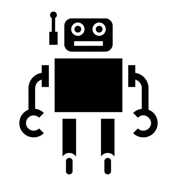 Ένα Εικονίδιο Αυτοματοποιημένα Ρομπότ Humanoid Υπερευφυΐα Ρομπότ — Διανυσματικό Αρχείο