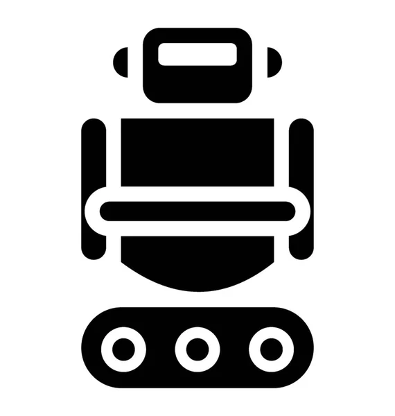 Fertigungslinie Förderbandbahn Mit Roboter Verpackungskonzept Für Roboter — Stockvektor