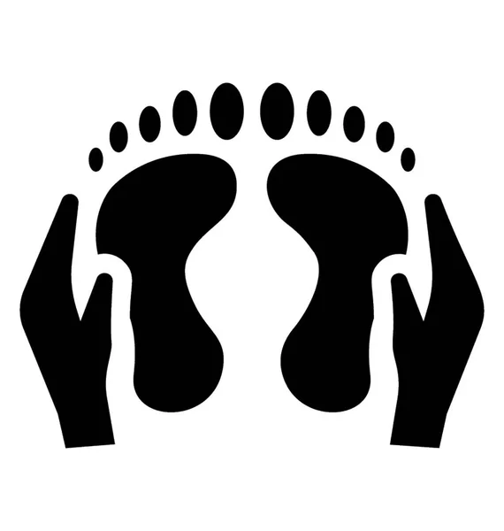 Hände Die Menschliche Füße Zusammendrücken Das Symbol Der Fußmassage Symbolisieren — Stockvektor