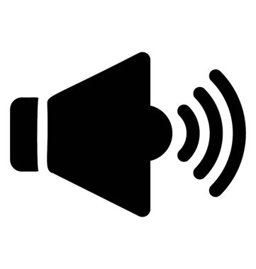 Ses dalgaları hoparlör tasvir sahip simgesi