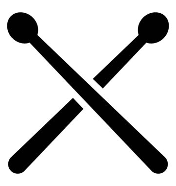 Bir çift sopa küçük lastik top baget tasvir üstte olması