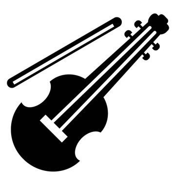 Bir gitar keman resmeden bir sopayla simgesi