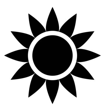 Bir çiçek petal ve güneşe doğru her zaman karşı karşıya sporlar ile ayçiçeği denilen 