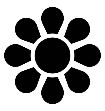 Daisy için bir simge veren yuvarlak yaprakları ile kokulu bir çiçek 