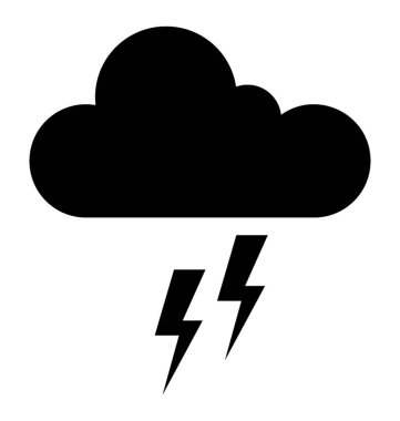 Bir gök gürültüsü fırtına kavramı simgeleyen bir bulutun dışına haşhaş 