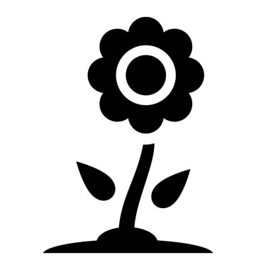 Güzel bir çiçek petal ve toprak arazi üzerinde yetiştirilen yaprakları ile 