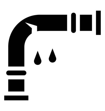 su sızıntı kırık boru hattı, simge vektör görüntü veri bloğu 