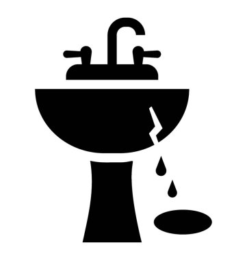 Kırık banyo küveti lavabo iki musluk ve damlama su ile 