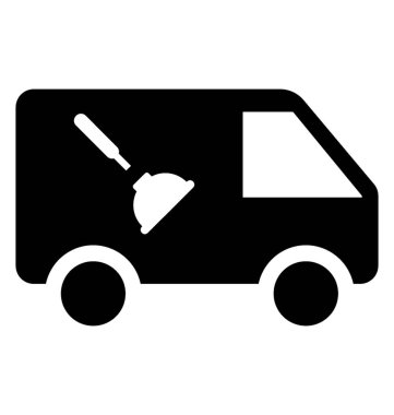 Dalgıç grafik görüntünün araç hizmetleri sıhhi tesisat için simge vektör sunan bir kamyon üzerinde 