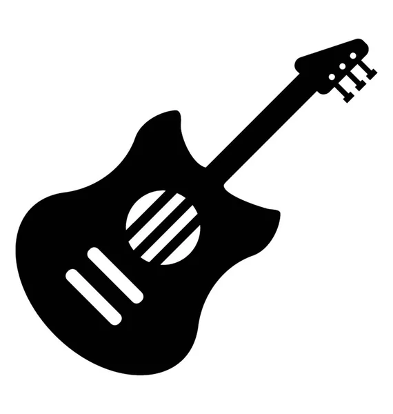 Symbol Einer Gitarre Mit Saiten Zum Abspielen Der Melodie — Stockvektor