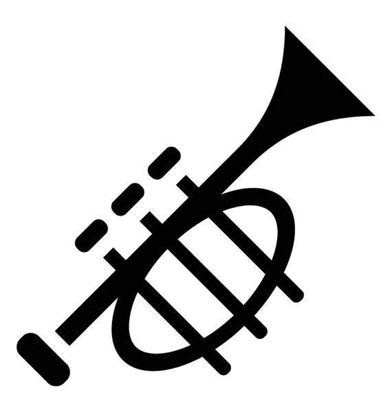 Symbol Eines Musikinstruments Mit Knopf Mit Darstellung Der Trompete — Stockvektor