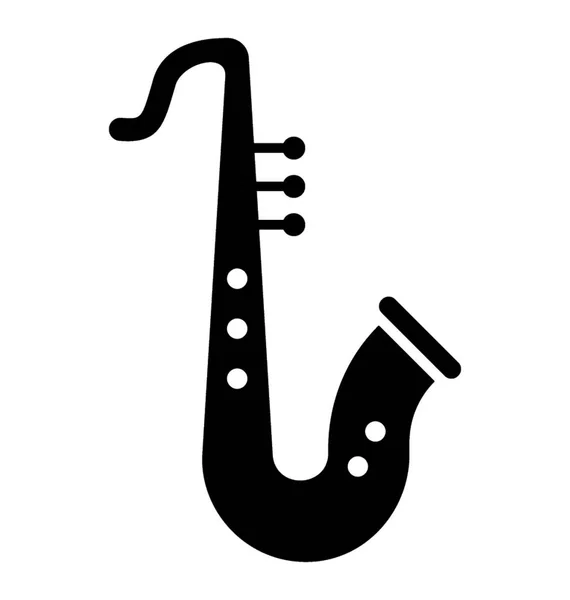 Ikone Der Flüssigkeit Mit Knopf Saxophon — Stockvektor