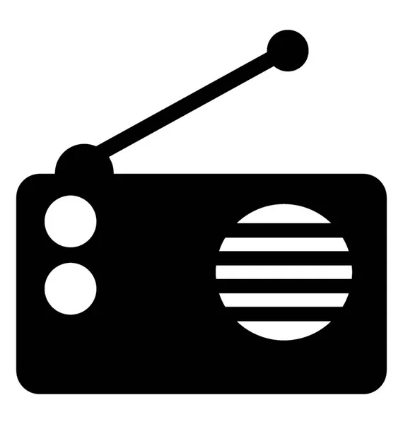 Прямокутна Коробка Антеною Кнопками Зображують Радіо — стоковий вектор