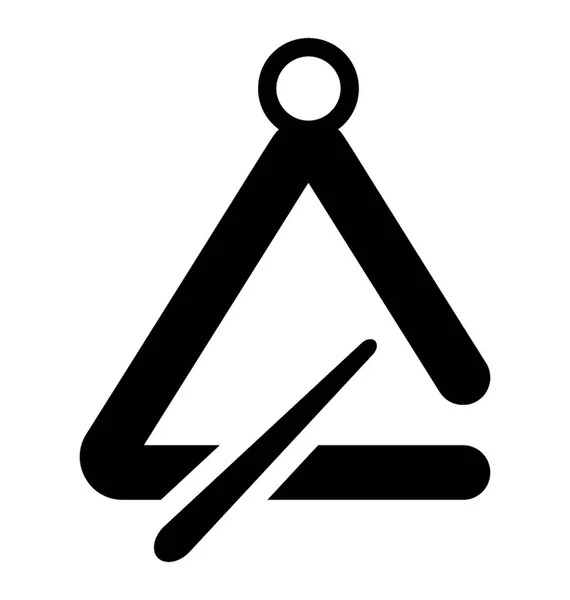 Eine Dreieckige Instrumentenstange Mit Einem Stab Der Ein Dreieck Darstellt — Stockvektor