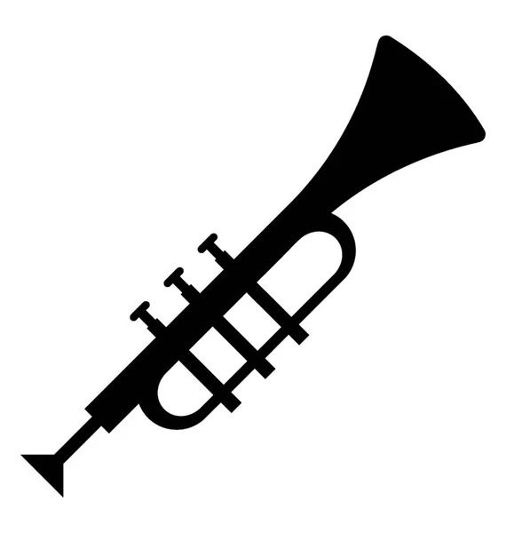 Symbol Eines Musikinstruments Mit Knopf Mit Darstellung Der Trompete — Stockvektor