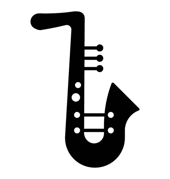 Icono Fluido Con Botón Saxofón — Vector de stock