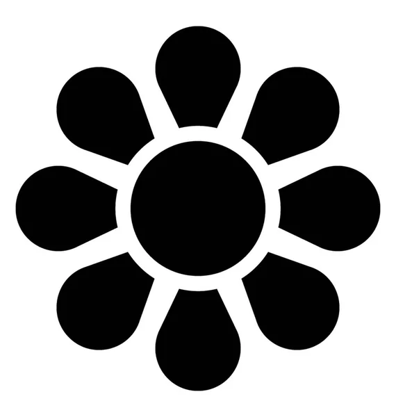 Ароматный Цветок Круглыми Лепестками Дающий Икону Маргаритки — стоковый вектор