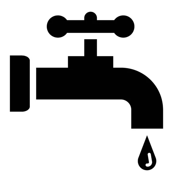 Water Tap Pictogram Ontwerp Watervoorziening Concept — Stockvector