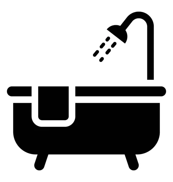 Icono Diseño Bañera Para Ducha Baño Spa — Vector de stock