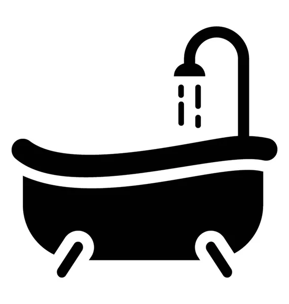 Bathtub Design Icon Shower Bathing Spa — Stock Vector