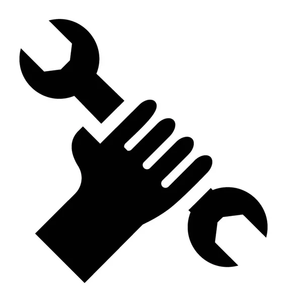 Llave Mano Diseño Iconos Para Reparación Mantenimiento — Vector de stock