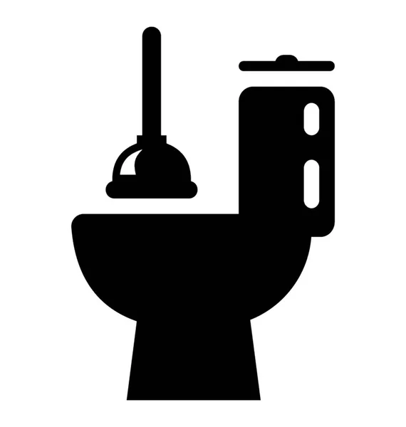 Sugpump Kolvstången Med Toalett Kommod För Unclogging Toalett — Stock vektor