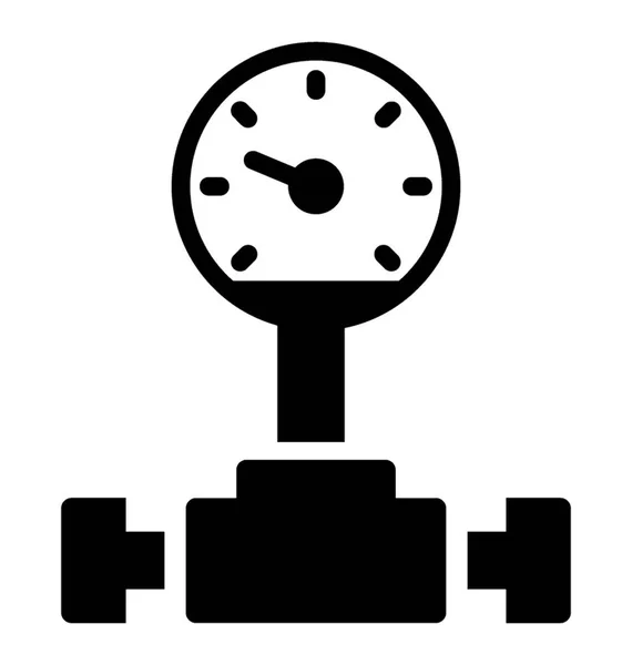 ガス圧を示す圧力計と産業パイプライン — ストックベクタ
