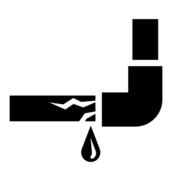 water leaking burst from broken pipe line, icon vector image