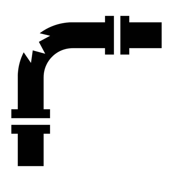 Утечка Воды Разрыва Трубопровода Векторное Изображение Значка — стоковый вектор