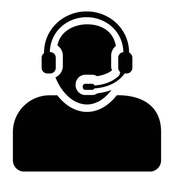 Menselijke Avatar Met Headset Ter Aanduiding Van Klant Dienst Pictogram — Stockvector