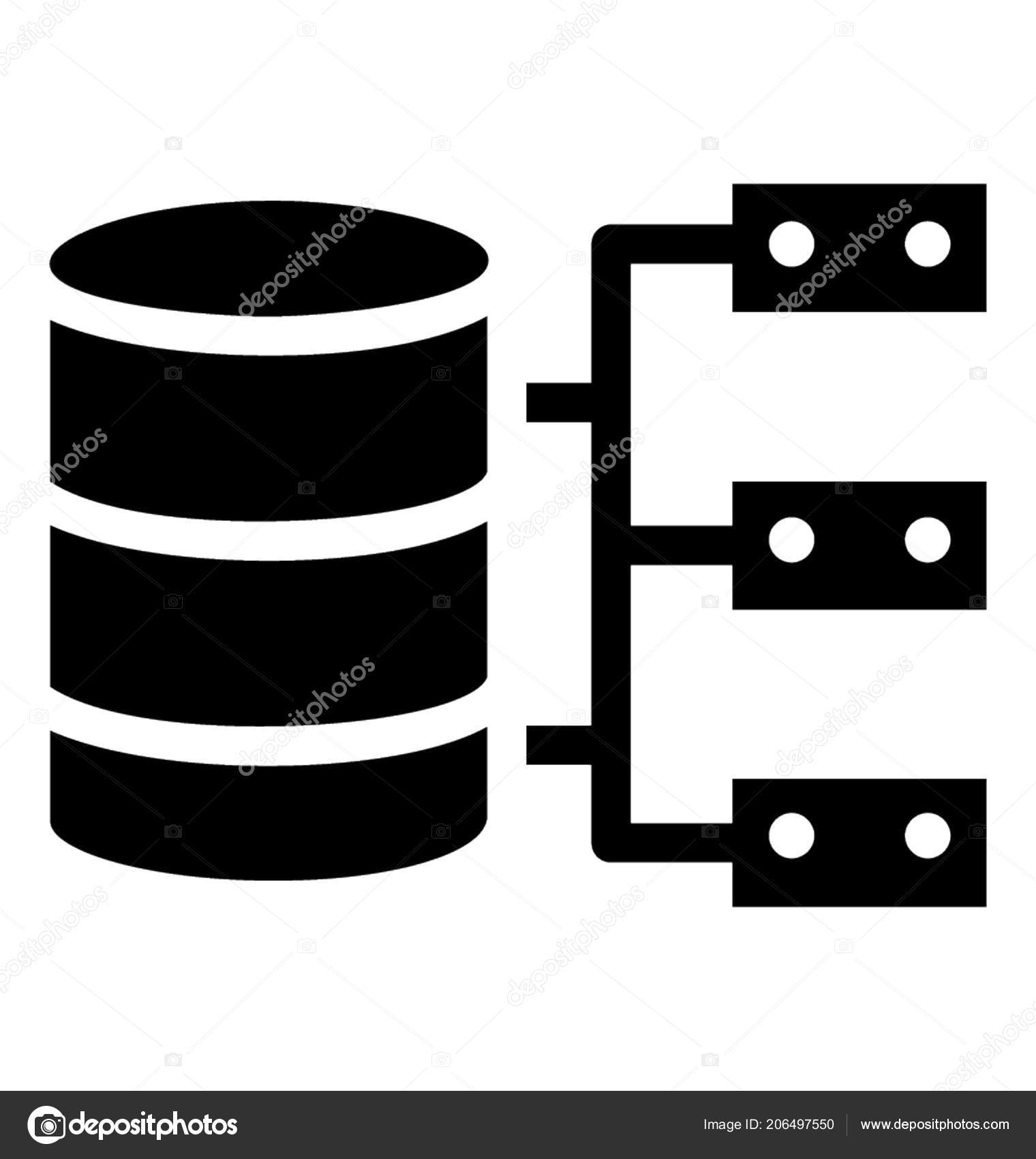 Database Network Shown Shared Hosting Icon — Stock Vector ...