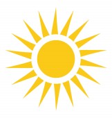 Картина, постер, плакат, фотообои "a cute yellow sun shape with bright rays in a cartoon style ", артикул 206495716