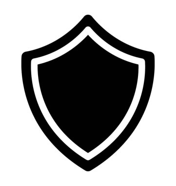 Kenarlıklı siyah kalkan gösterilen koruma için bir simge 