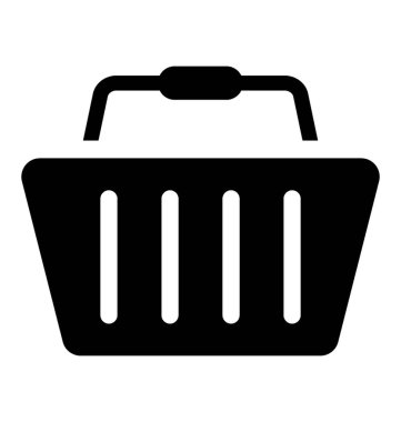 İşte bir gösteren el taşıma sepeti sepet simgesi belirtmek için