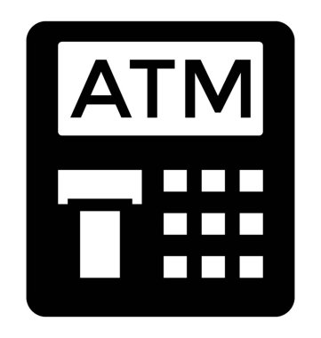 Aygıt ile bazı düğmeleri ve takın ve plastik kart A T M, atm için simge ile vaftiz uygulamak için yer 