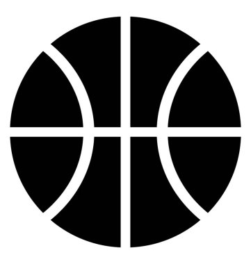Bir yuvarlak top basketbol tasvir şeritler ile 