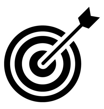 Bir hedef kurulu okçuluk simgesi kavramı yapma bir ok