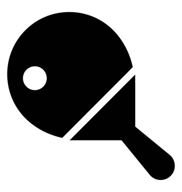 Bir tenis raketi ve masa tenisi oynamak için bir tenis topu 