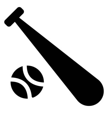 Bir yarasa ve beyzbol oynamak için kullanılan topa simgesi