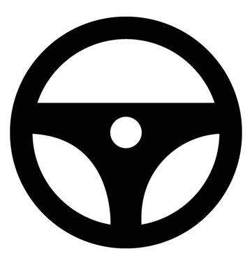 Bir araba direksiyon sürüş için kullanılan simge 