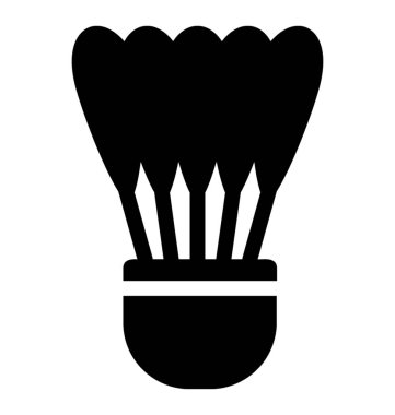 Lastik bir top oluşur badminton Servisi resmeden bir tüy