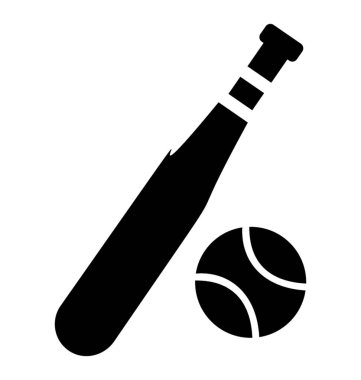 Beyzbol resmeden bir top ile tahta bir sopa