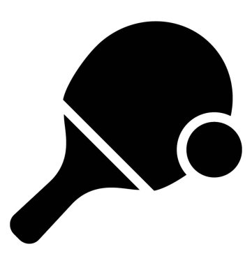 Bir tenis raketi ve masa tenisi oynamak için bir tenis topu 