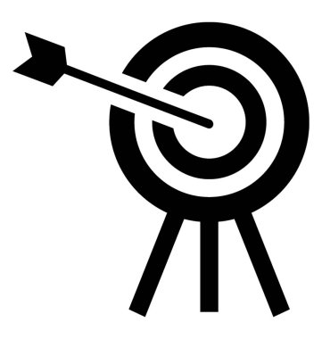 Bir hedef kurulu okçuluk simgesi kavramı yapma bir ok