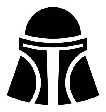 Yıldız savaşları film boba fett maskesi gösteren bir maske kullanımda simgesi