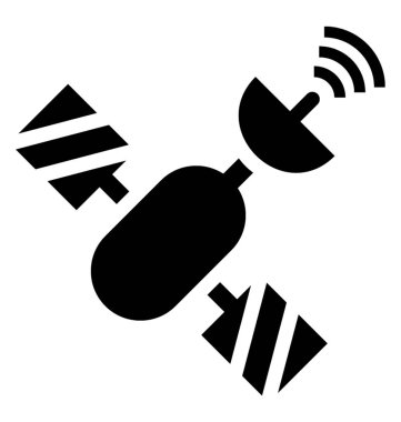 Bir uydu sinyali yayan uzayda döner simgesi 