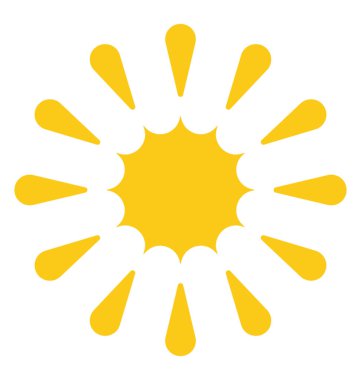 Bir çiçek gibi şirin beyaz yaprakları tasarımı üzerine, Güneş yaprakları ile güneş 