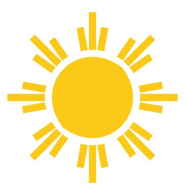 Filipin bayrağı desen gibi bir güneş tasarım 