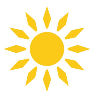 Bir çiçek gibi şirin beyaz yaprakları tasarımı üzerine, Güneş yaprakları ile güneş 