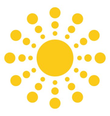 Gün ışığı temsil eden beyaz ve sarı çizgili desen güneşte 